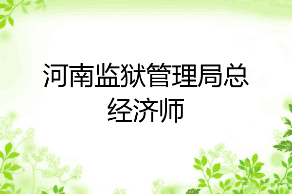 河南监狱管理局总经济师