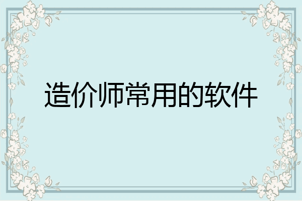 造价师常用的软件