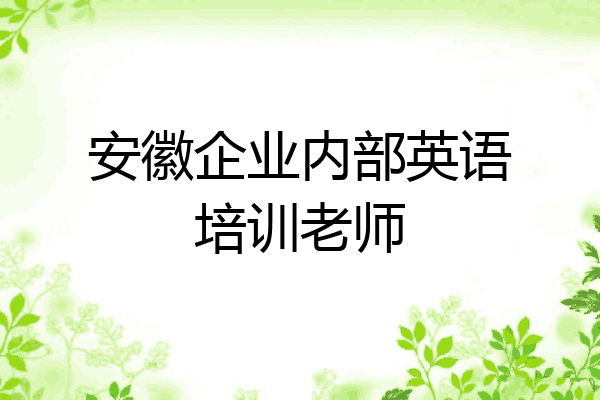 安徽企业内部英语培训老师