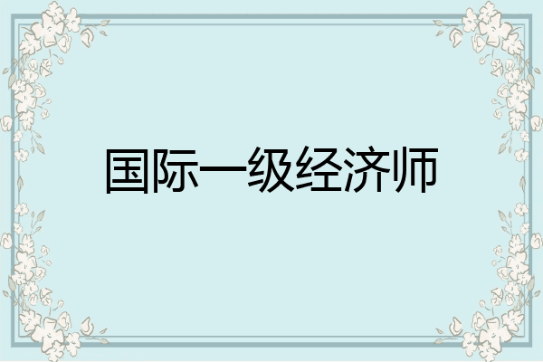 国际一级经济师