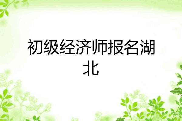 初级经济师报名湖北