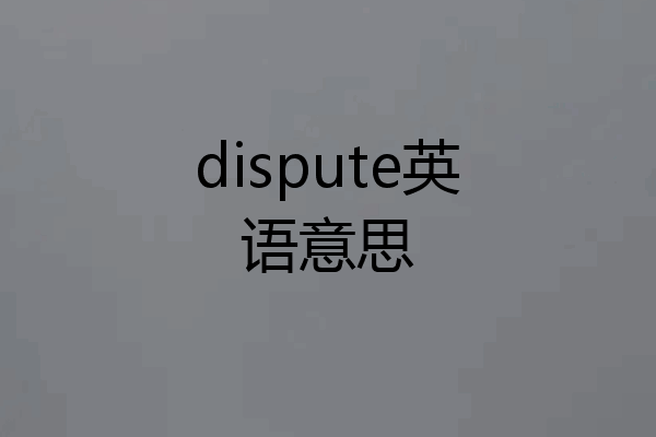 dispute英语意思