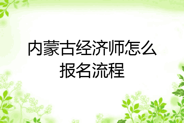 内蒙古经济师怎么报名流程