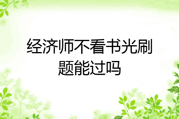 经济师不看书光刷题能过吗