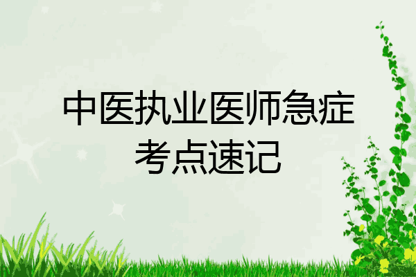 中医执业医师急症考点速记