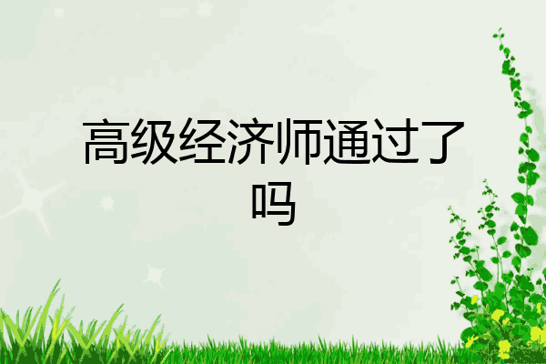 高级经济师通过了吗