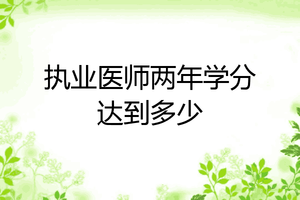 执业医师两年学分达到多少