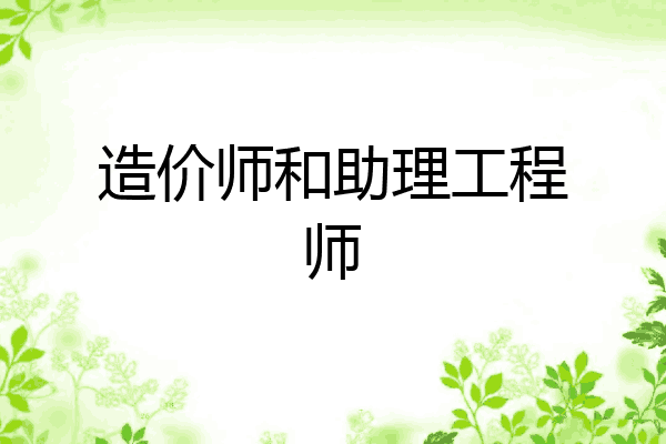 造价师和助理工程师
