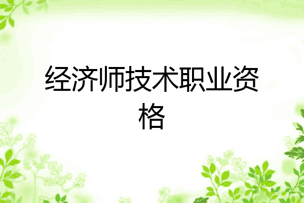 经济师技术职业资格