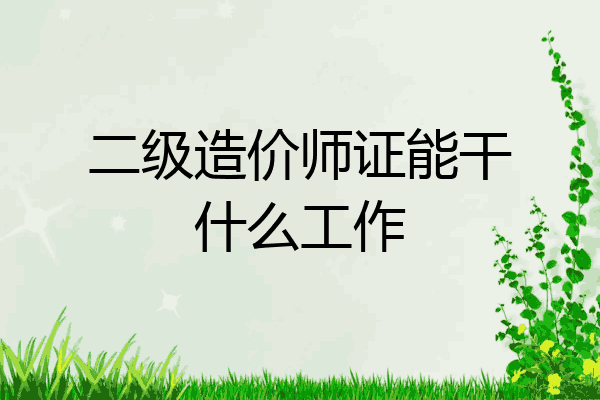 二级造价师证能干什么工作