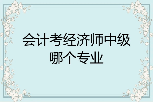 会计考经济师中级哪个专业