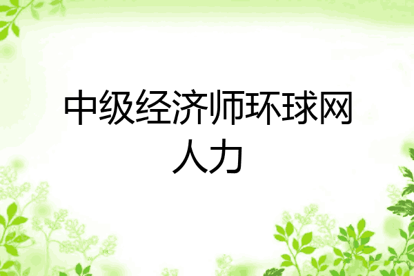 中级经济师环球网人力