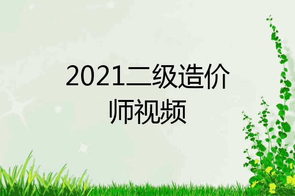 2021二级造价师视频