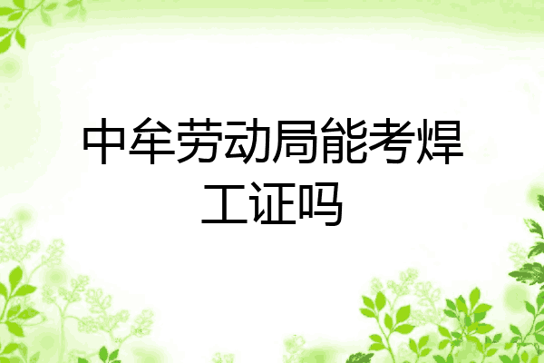 中牟劳动局能考焊工证吗