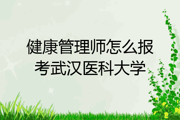 健康管理师怎么报考武汉医科大学