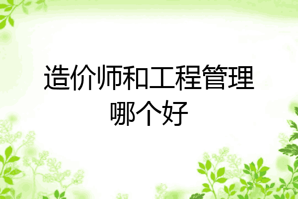造价师和工程管理哪个好