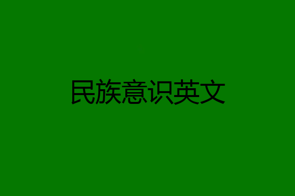 民族意识英文