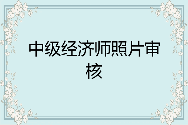 中级经济师照片审核