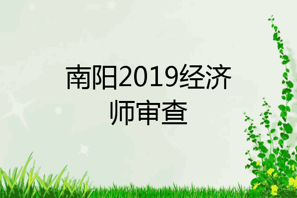 南阳2019经济师审查