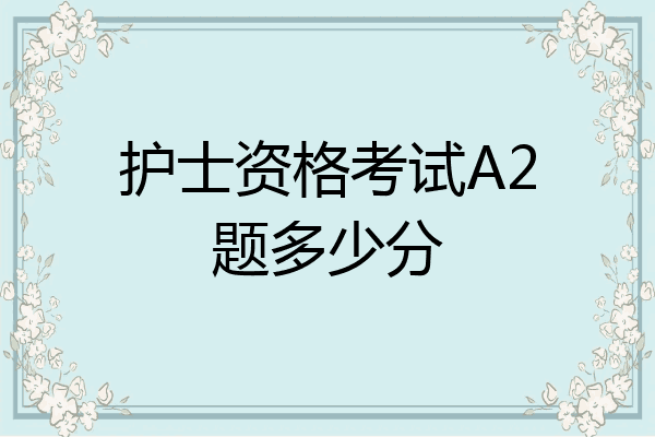 护士资格考试A2题多少分