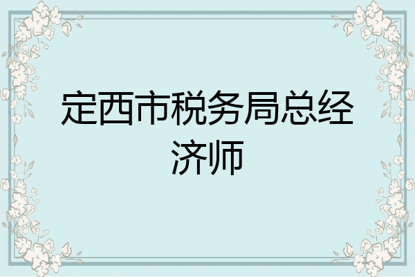 定西市税务局总经济师
