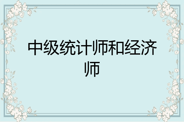 中级统计师和经济师
