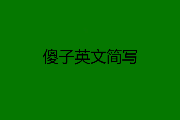 傻子英文简写