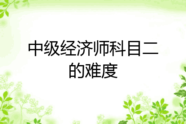 中级经济师科目二的难度