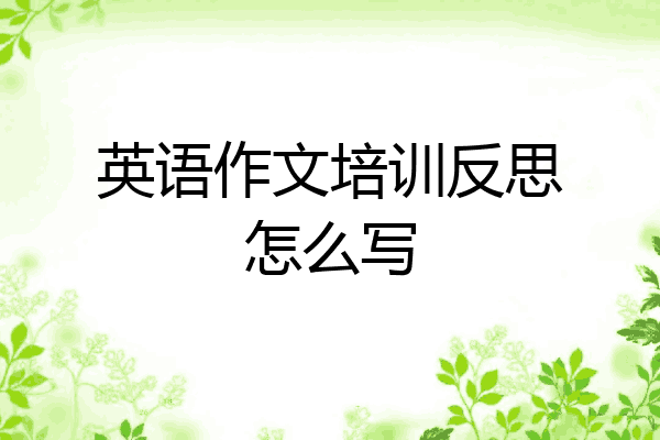 英语作文培训反思怎么写