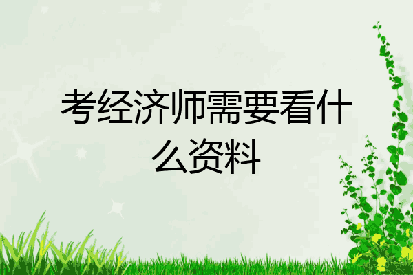 考经济师需要看什么资料