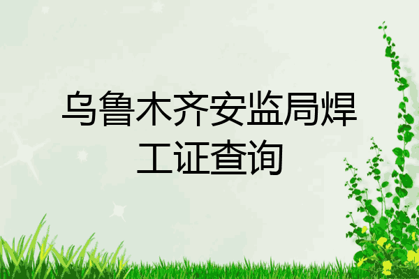 乌鲁木齐安监局焊工证查询
