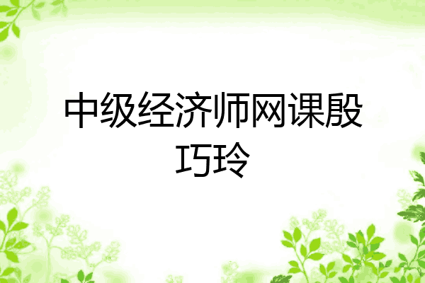 中级经济师网课殷巧玲