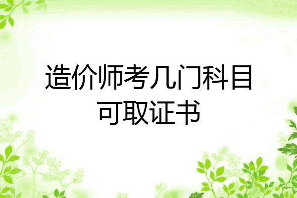造价师考几门科目可取证书