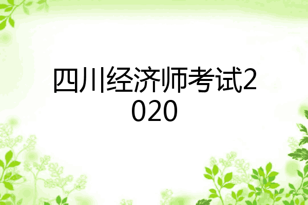 四川经济师考试2020