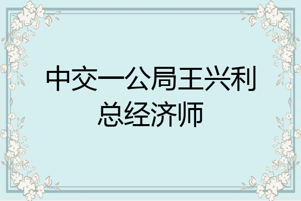 中交一公局王兴利总经济师