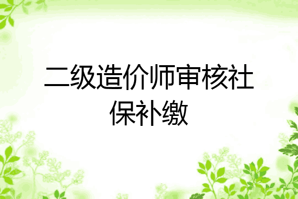 二级造价师审核社保补缴