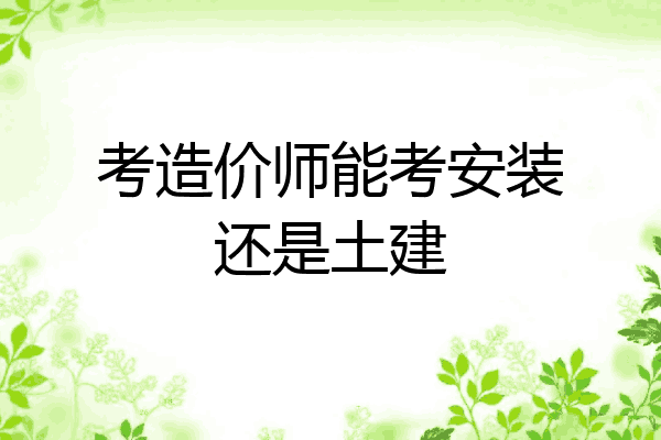 考造价师能考安装还是土建