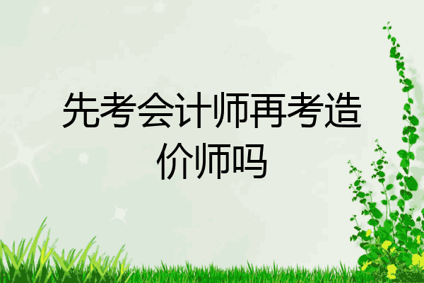 先考会计师再考造价师吗