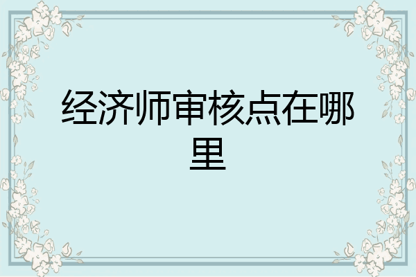 经济师审核点在哪里