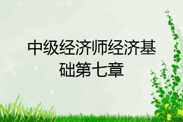 中级经济师经济基础第七章