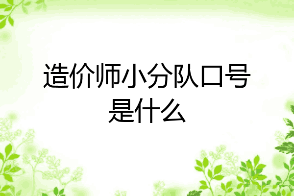造价师小分队口号是什么