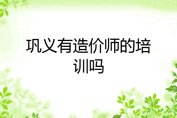 巩义有造价师的培训吗