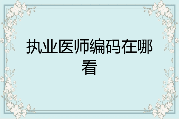 执业医师编码在哪看