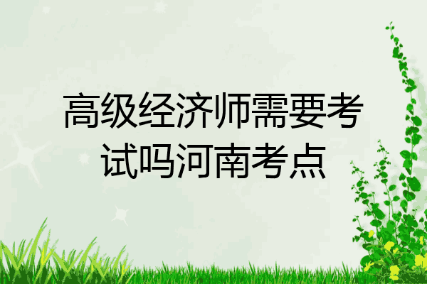 高级经济师需要考试吗河南考点
