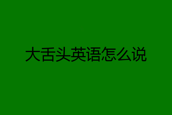 大舌头英语怎么说