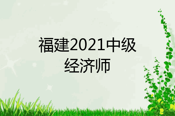福建2021中级经济师
