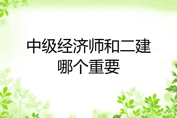 中级经济师和二建哪个重要