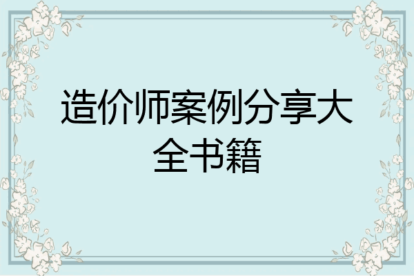 造价师案例分享大全书籍