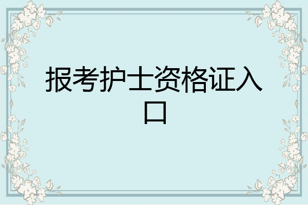 报考护士资格证入口