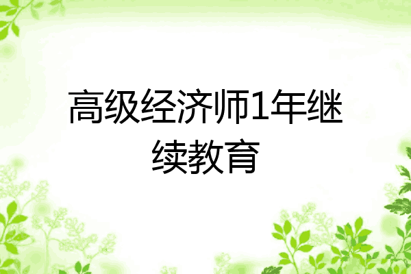 高级经济师1年继续教育